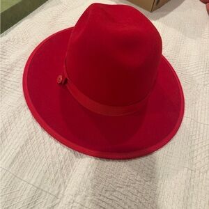 Men's Queen Red-Brim Wool Fedora Hat